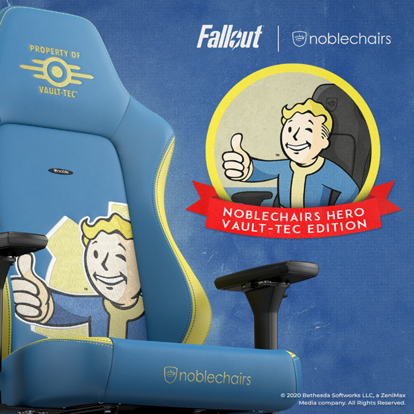 noblechairs ゲーミングチェア HERO Fallout Vault-Tec エディション NBL-HRO-PU-FVT-SGL:  オフィス家具・収納－オフィス・現場用品の通販キラット【KILAT】